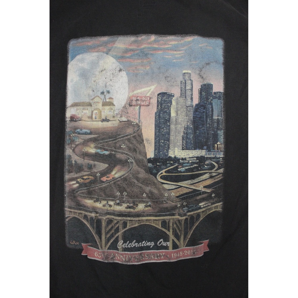 In-N-Out Burger 65th Anniversary T-Shirt Mens XL Black Hanes Beefy-T California